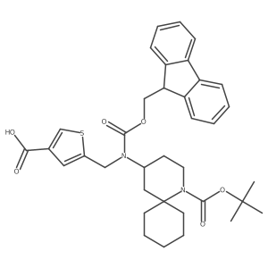 5-[({1-[(tert-butoxy)carbonyl]-1-azaspiro[5.5]undecan-4-yl}({[(9H-fluoren-9-yl)methoxy]carbonyl})amino)methyl]thiophene-3-carboxylic acid结构式