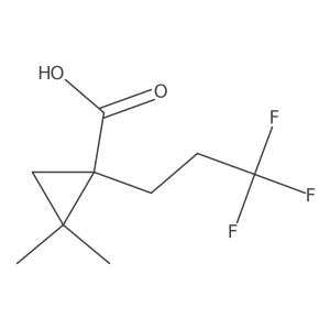 2,2-Dimethyl-1-(3,3,3-trifluoropropyl)cyclopropane-1-carboxylic acid结构式