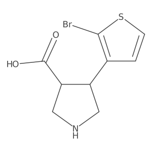 4-(2-Bromothiophen-3-yl)pyrrolidine-3-carboxylic acid结构式