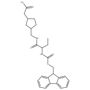 2-(3-{[(2R)-2-({[(9H-fluoren-9-yl)methoxy]carbonyl}amino)butanamido]methyl}cyclopentyl)acetic acid结构式