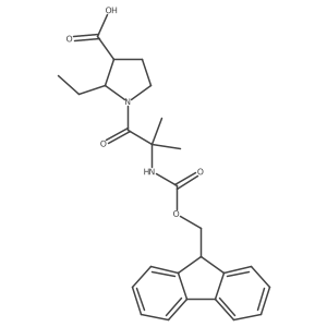 2-ethyl-1-[2-({[(9H-fluoren-9-yl)methoxy]carbonyl}amino)-2-methylpropanoyl]pyrrolidine-3-carboxylic acid Structure