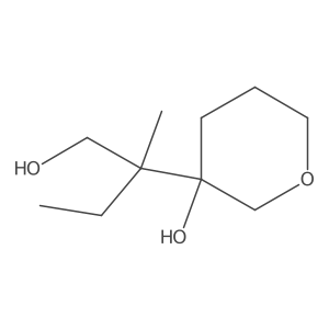 3-(1-Hydroxy-2-methylbutan-2-yl)oxan-3-ol结构式