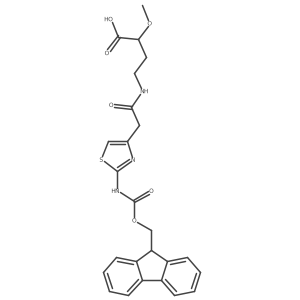 4-{2-[2-({[(9H-fluoren-9-yl)methoxy]carbonyl}amino)-1,3-thiazol-4-yl]acetamido}-2-methoxybutanoic acid结构式