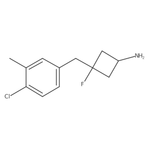 3-[(4-Chloro-3-methylphenyl)methyl]-3-fluorocyclobutan-1-amine结构式