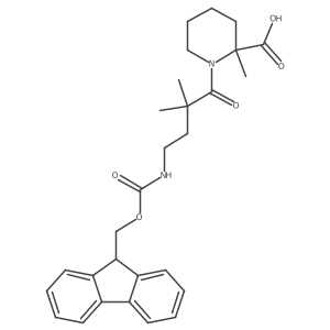 1-[4-({[(9H-fluoren-9-yl)methoxy]carbonyl}amino)-2,2-dimethylbutanoyl]-2-methylpiperidine-2-carboxylic acid结构式