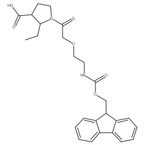 2-ethyl-1-{2-[2-({[(9H-fluoren-9-yl)methoxy]carbonyl}amino)ethoxy]acetyl}pyrrolidine-3-carboxylic acid Structure