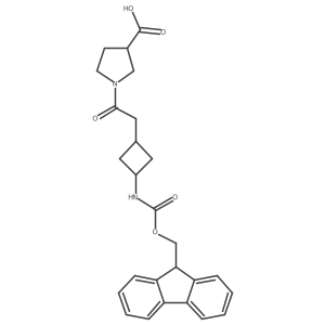 1-{2-[3-({[(9H-fluoren-9-yl)methoxy]carbonyl}amino)cyclobutyl]acetyl}pyrrolidine-3-carboxylic acid结构式