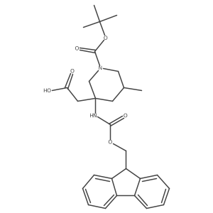 2-{1-[(tert-butoxy)carbonyl]-3-({[(9H-fluoren-9-yl)methoxy]carbonyl}amino)-5-methylpiperidin-3-yl}acetic acid Structure