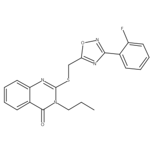 2-(((3-(2-fluorophenyl)-1,2,4-oxadiazol-5-yl)methyl)thio)-3-propylquinazolin-4(3H)-one Structure