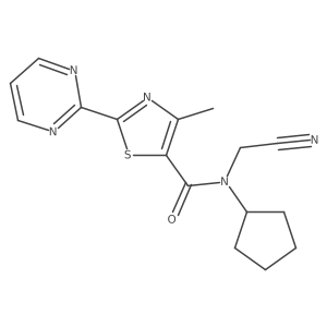 N-(Cyanomethyl)-N-cyclopentyl-4-methyl-2-pyrimidin-2-yl-1,3-thiazole-5-carboxamide结构式