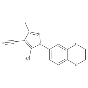 5-Amino-1-(2,3-dihydrobenzo[1,4]dioxin-6-yl)-3-methyl-1H-pyrazole-4-carbonitrile结构式