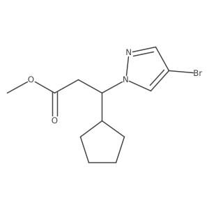 methyl 3-(4-bromo-1H-pyrazol-1-yl)-3-cyclopentylpropanoate结构式