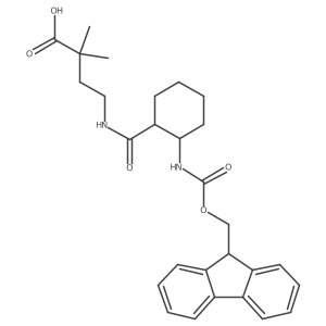 rac-4-{[(1R,2S)-2-({[(9H-fluoren-9-yl)methoxy]carbonyl}amino)cyclohexyl]formamido}-2,2-dimethylbutanoic acid结构式