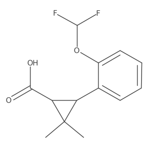 rac-(1R,3R)-3-[2-(difluoromethoxy)phenyl]-2,2-dimethylcyclopropane-1-carboxylic acid Structure