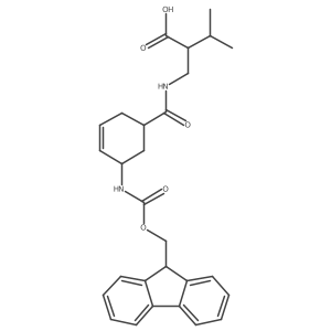 rac-2-({[(1R,5S)-5-({[(9H-fluoren-9-yl)methoxy]carbonyl}amino)cyclohex-3-en-1-yl]formamido}methyl)-3-methylbutanoic acid Structure