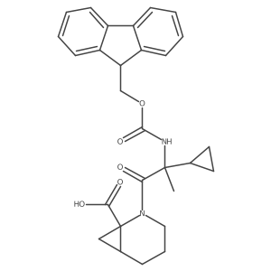 Rac-(1r,6s)-2-[2-cyclopropyl-2-({[(9h-fluoren-9-yl)methoxy]carbonyl}amino)propanoyl]-2-azabicyclo[4.1.0]heptane-1-carboxylic acid结构式