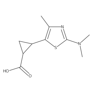 2-[2-(Dimethylamino)-4-methyl-1,3-thiazol-5-yl]cyclopropane-1-carboxylic acid结构式