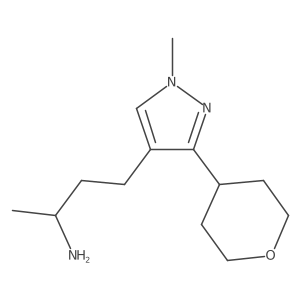 4-[1-methyl-3-(oxan-4-yl)-1H-pyrazol-4-yl]butan-2-amine结构式