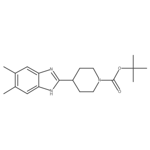 tert-butyl 4-(5,6-dimethyl-1H-1,3-benzodiazol-2-yl)piperidine-1-carboxylate结构式