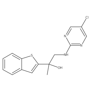 2-(1-Benzothiophen-2-yl)-1-[(5-chloropyrimidin-2-yl)amino]propan-2-ol结构式
