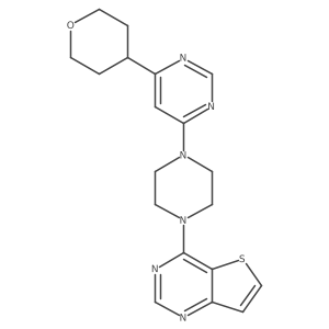 4-(Oxan-4-yl)-6-(4-{thieno[3,2-d]pyrimidin-4-yl}piperazin-1-yl)pyrimidine结构式