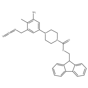 (9H-fluoren-9-yl)methyl 4-[3-amino-5-(azidomethyl)-4-methylphenyl]piperazine-1-carboxylate结构式