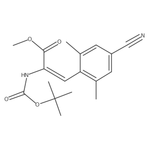 Methyl 2-((tert-butoxycarbonyl)amino)-3-(4-cyano-2,6-dimethylphenyl)acrylate Structure