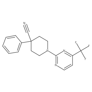 4-Phenyl-1-[4-(trifluoromethyl)pyrimidin-2-yl]piperidine-4-carbonitrile结构式