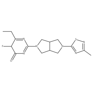 6-ethyl-5-fluoro-2-[5-(3-methyl-1,2,4-thiadiazol-5-yl)-1,3,3a,4,6,6a-hexahydropyrrolo[3,4-c]pyrrol-2-yl]-5H-pyrimidin-4-one结构式