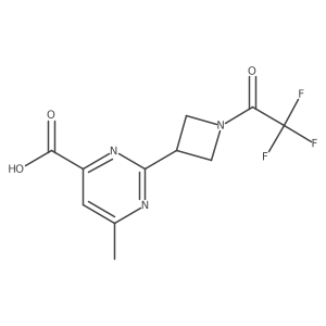 6-Methyl-2-[1-(2,2,2-trifluoroacetyl)azetidin-3-yl]pyrimidine-4-carboxylic acid结构式