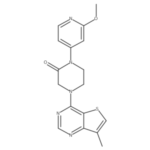 1-(2-Methoxypyridin-4-yl)-4-{7-methylthieno[3,2-d]pyrimidin-4-yl}piperazin-2-one结构式
