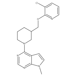 3-chloro-2-[(1-{7-methyl-7H-pyrrolo[2,3-d]pyrimidin-4-yl}piperidin-3-yl)methoxy]pyridine结构式