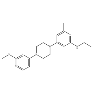 N-ethyl-4-methyl-6-{4-[2-(methylsulfanyl)pyrimidin-4-yl]piperazin-1-yl}pyrimidin-2-amine结构式