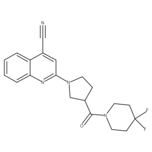 2-[3-(4,4-Difluoropiperidine-1-carbonyl)pyrrolidin-1-yl]quinoline-4-carbonitrile Structure
