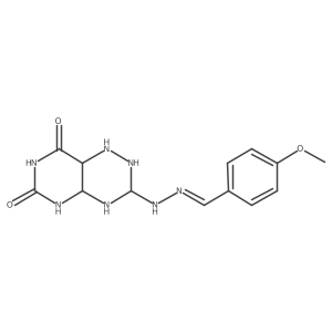 3-[(2Z)-2-[(4-methoxyphenyl)methylidene]hydrazinyl]-2,3,4,4a,5,8a-hexahydro-1H-pyrimido[4,5-e][1,2,4]triazine-6,8-dione结构式