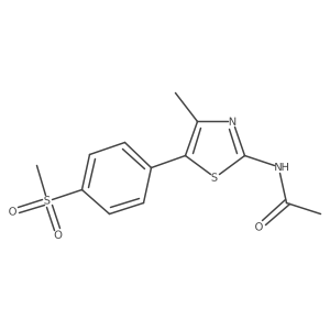 n-[5-(4-Methanesulfonyl-phenyl)-4-methyl-thiazol-2-yl]-acetamide结构式