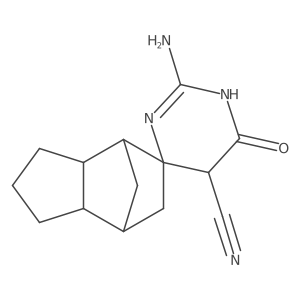 2-Amino-6-oxospiro[1,5-dihydropyrimidine-4,8'-tricyclo[5.2.1.02,6]decane]-5-carbonitrile Structure