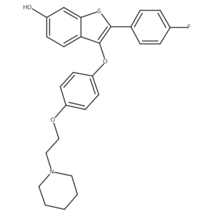 2-(4-Fluorophenyl)-3-{4-[2-(piperidin-1-yl)ethoxy]phenoxy}-1-benzothiophen-6-ol结构式