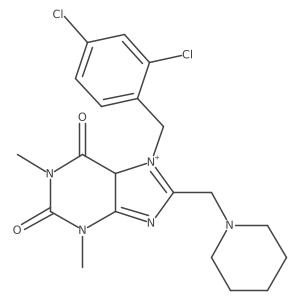 7-[(2,4-dichlorophenyl)methyl]-1,3-dimethyl-8-(piperidin-1-ylmethyl)-5H-purin-7-ium-2,6-dione Structure