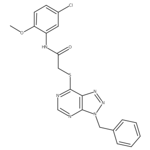 2-((3-benzyl-3H-[1,2,3]triazolo[4,5-d]pyrimidin-7-yl)thio)-N-(5-chloro-2-methoxyphenyl)acetamide结构式