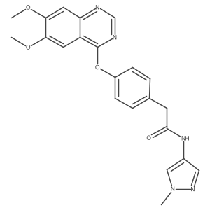 n-(1-Methylpyrazol-4-yl)-2-[4-(6,7-dimethoxyquinazolin-4-yloxy)phenyl]acetamide Structure