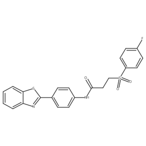 N-(4-(benzo[d]thiazol-2-yl)phenyl)-3-((4-fluorophenyl)sulfonyl)propanamide结构式