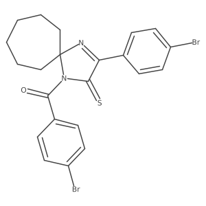 1-(4-Bromobenzoyl)-3-(4-bromophenyl)-1,4-diazaspiro[4.6]undec-3-ene-2-thione结构式