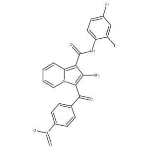 2-amino-N-(2,4-dichlorophenyl)-3-(4-nitrobenzoyl)indolizine-1-carboxamide Structure