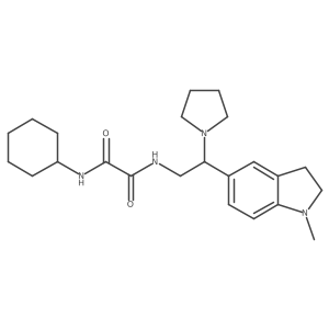 N1-cyclohexyl-N2-(2-(1-methylindolin-5-yl)-2-(pyrrolidin-1-yl)ethyl)oxalamide结构式