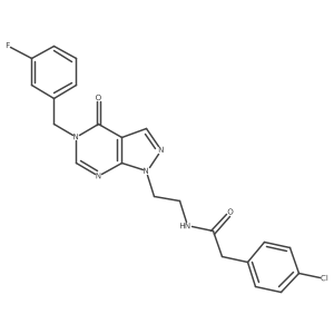 2-(4-chlorophenyl)-N-(2-(5-(3-fluorobenzyl)-4-oxo-4,5-dihydro-1H-pyrazolo[3,4-d]pyrimidin-1-yl)ethyl)acetamide Structure