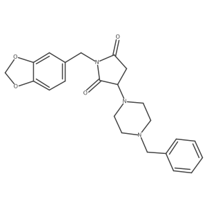 1-(Benzo[d][1,3]dioxol-5-ylmethyl)-3-(4-benzylpiperazin-1-yl)pyrrolidine-2,5-dione Structure