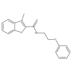 3-methyl-N-(2-phenoxyethyl)-1-benzofuran-2-carboxamide结构式