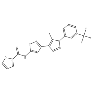 N-(3-{5-methyl-1-[3-(trifluoromethyl)phenyl]-1H-1,2,3-triazol-4-yl}-1,2,4-thiadiazol-5-yl)furan-2-carboxamide Structure