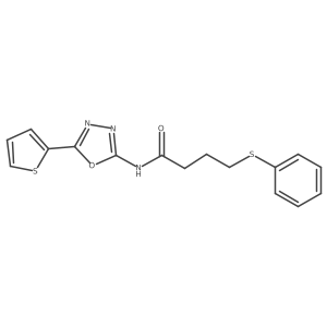 4-(phenylthio)-N-(5-(thiophen-2-yl)-1,3,4-oxadiazol-2-yl)butanamide Structure